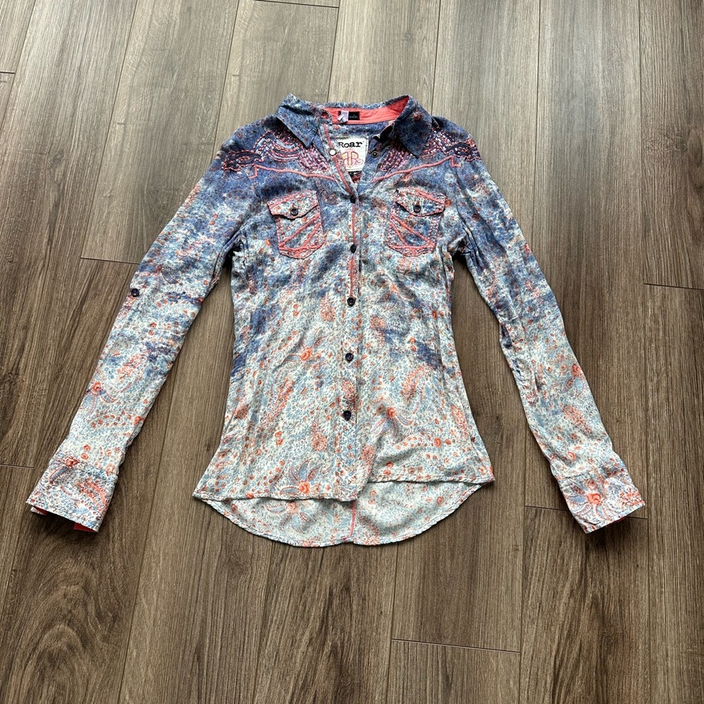 Roar Multicolor Button-Down Shirt